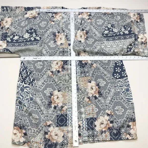 Johnny Was Laite Kimono Silk Top Blue Floral Oversized Small - Picture 4 of 7